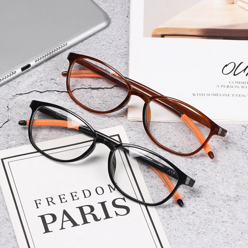 

1Pcs New Unisex Comfy Round Toughness Reading Glasses Ultralight Resin Clear Lens Presbyopic Hyperopia Eyewear Strength +1.0~4.0
