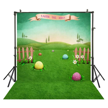 

HuaYi spring sunshine wonderful flowers easter eggs background backdrops halloween day photography XT-6371