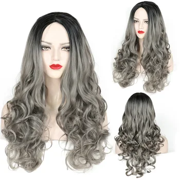 

SHUOHAN 70cm Synthetic Wavy Ombre Wig For Women Women's Heat Resistant High Temperature Fiber Long Cosplay SX521