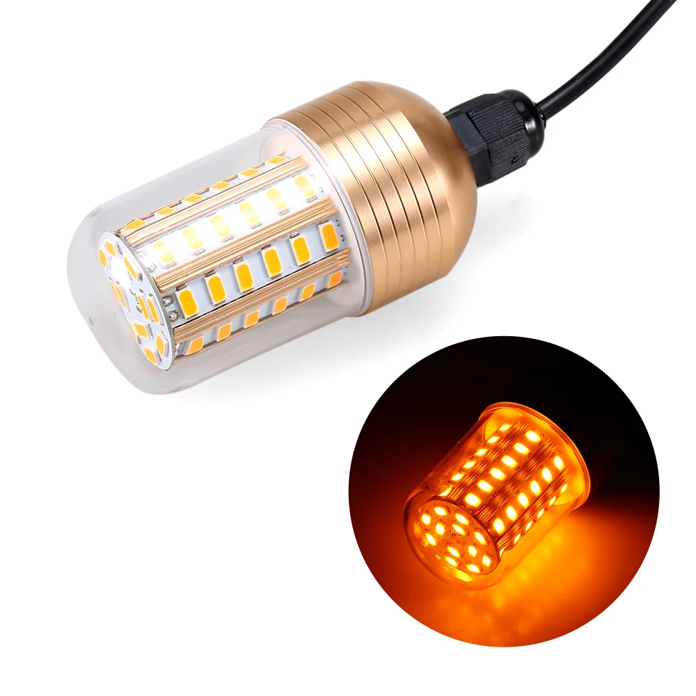12V 30W 90 LED Underwater Night Fishing Light Submersible LED Lamp Bait Squid Fish Attracting Light Fish Finder Light with Cord