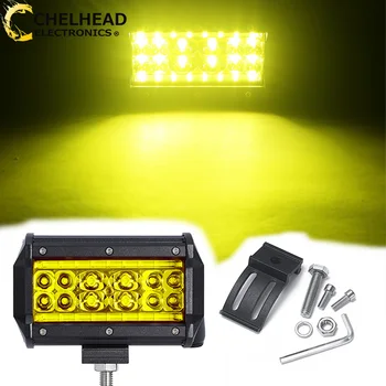

78W 5 Inch Barra Led 12v Spot Beam Yellow White Car Work Light 24V Working Lightbar for Off Road Truck ATV SUV 4X4 Auto