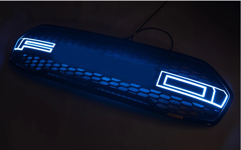 Собственный дизайн модифицированный Высокое качество светодиодные буквы гриль решетка блестящая Черная передняя гоночная решетка подходит для Everest endeavor car
