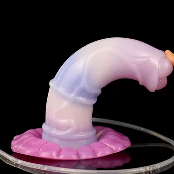 Silicone Horse Ejaculation Dildo With Suction Cup Syringe Animal Dog Penis Knotted Sex Toys For Women Masturbate Anal Massage 5