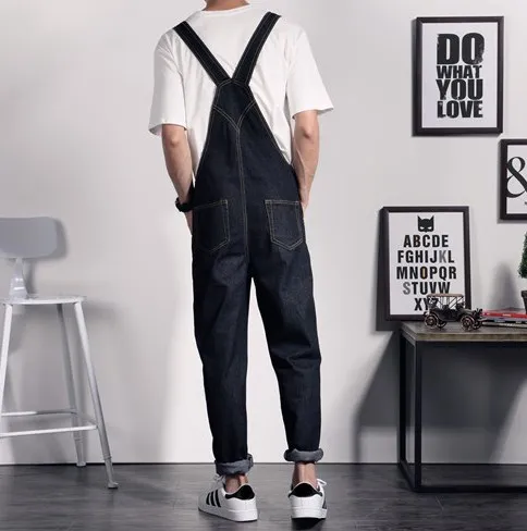 black suspender jeans