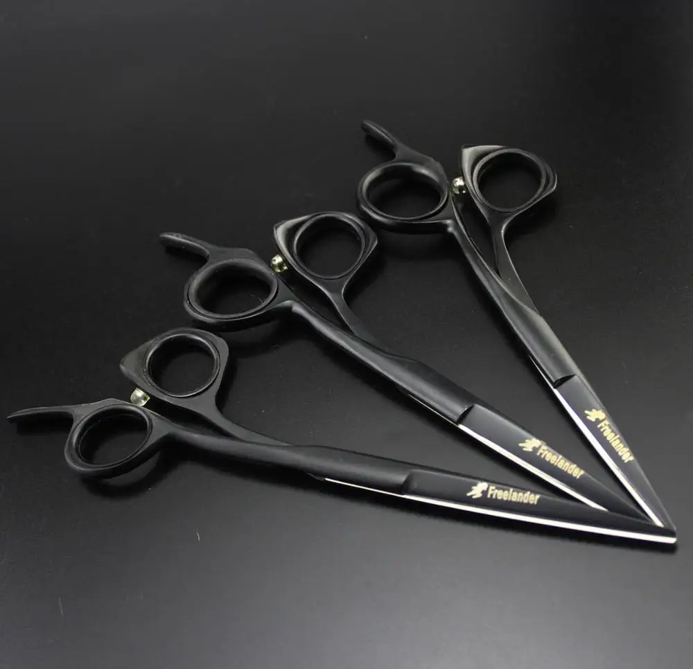 

440C top material hair cutting scissors 6" 5.5" 5" Black blind hole barber scissors hairdressing scissors for cut hair shears