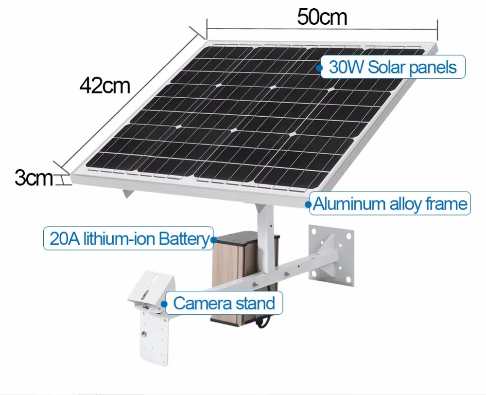 30 Вт 12 В 20A Солнечная зарядная панель для 3g 4G sim-карты беспроводная Wifi камера безопасности Водонепроницаемая литиевая батарея для CCTV ip-камера
