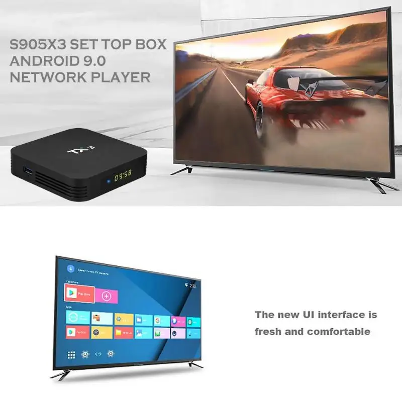 S905X3 Смарт ТВ приставка 4K 8K HDMI2.1 4G 32G для Android 9,0 WiFi приставка