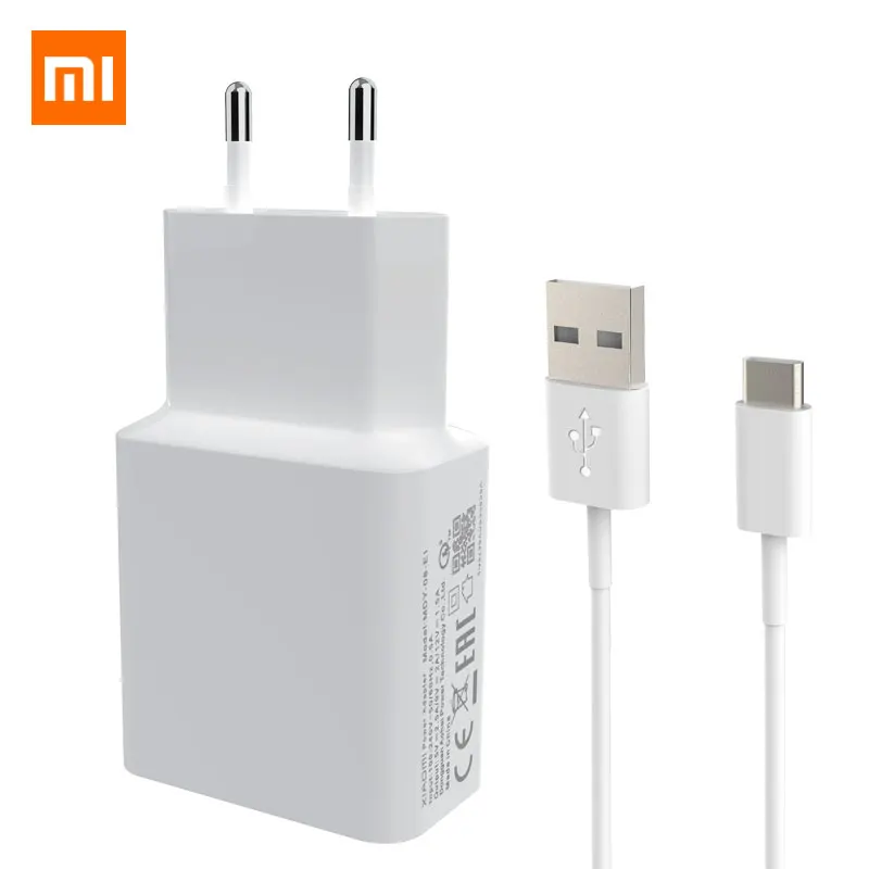 Зарядный адаптер Xiao mi EU 5 В/2A mi cro type-C USB кабель для mi 5 6 7 8 mi x 2S Max 3S Red mi Note 3 4 5 6 pro 4X 5S дорожная сумка - Тип штекера: White charger Type-C