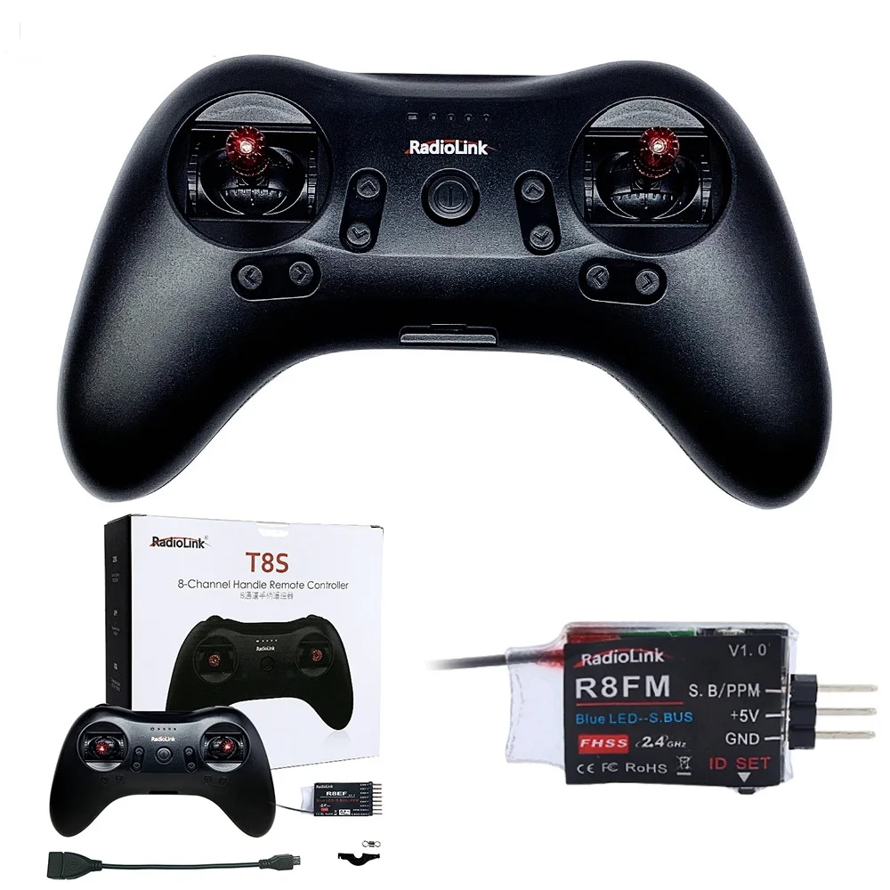 

RC MOTEL Radiolink T8S 8CH Mini RC Transmitter and Receiver 2.4G Handle Controller Remote control for Fixed Wing/Drone/Car/Boat
