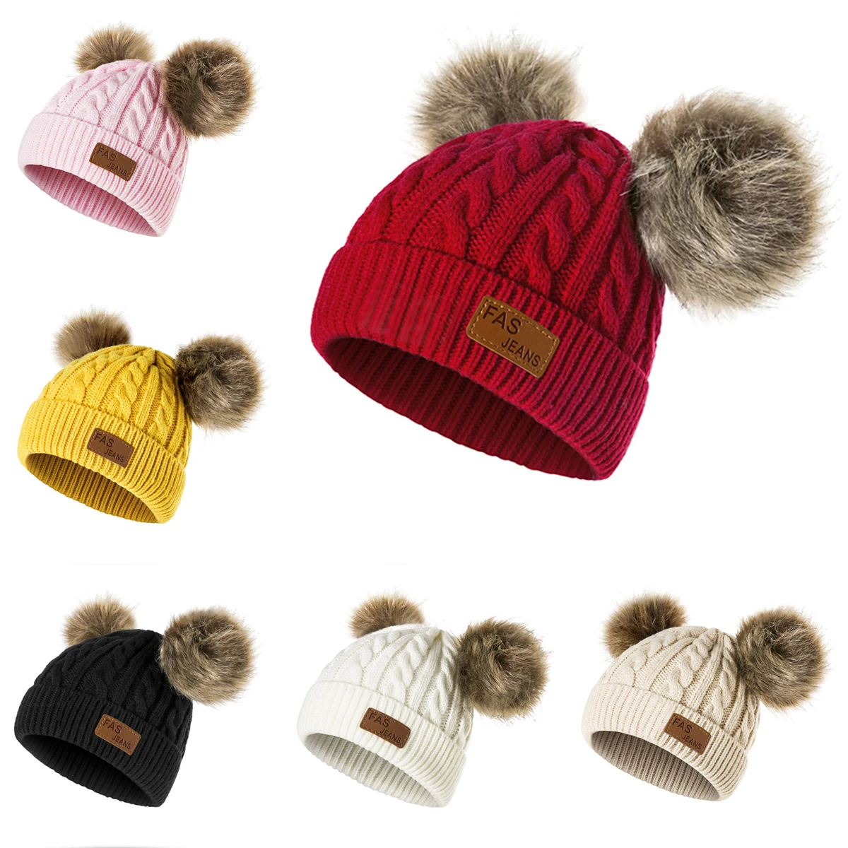 YEABIU, милая шапка для мальчиков и девочек, детская зимняя шапка для девочек, вязаные шапочки, плотная детская шапка, Детская Хлопковая вязаная теплая шапка