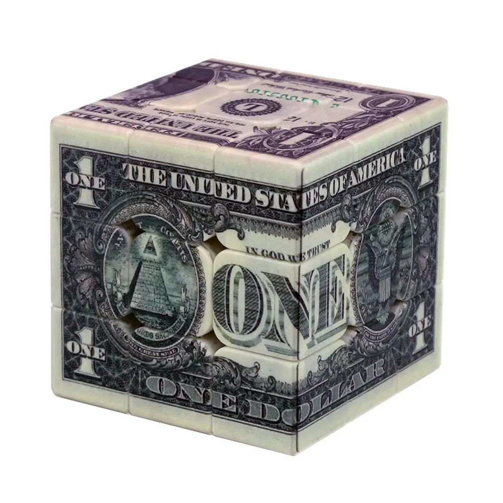 

Creative UV Printing Dollar Pattern Magic Cube Speed Cube Puzzle Toy for Kids Adult Brain Trainning Best Gift