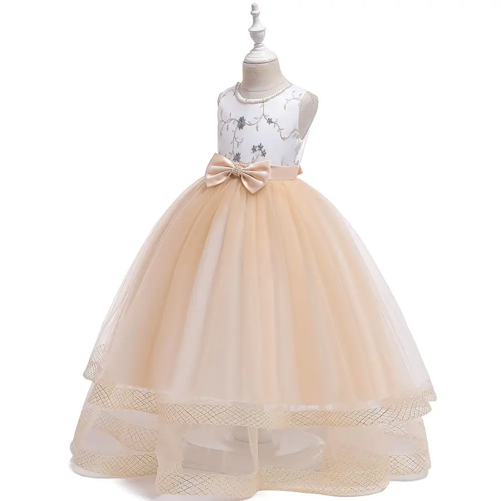 Детская одежда; платье для дня рождения; Vestidos infantil; праздничные Детские платья принцессы без рукавов для девочек; милая детская одежда; Размеры 10T - Цвет: Gold