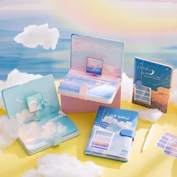 Carnet de notes A6 en cuir PU, ciel coloré, nuages doux, 196P, pour Journal, école, bureau, planificateur, cadeau, livraison gratuite 
