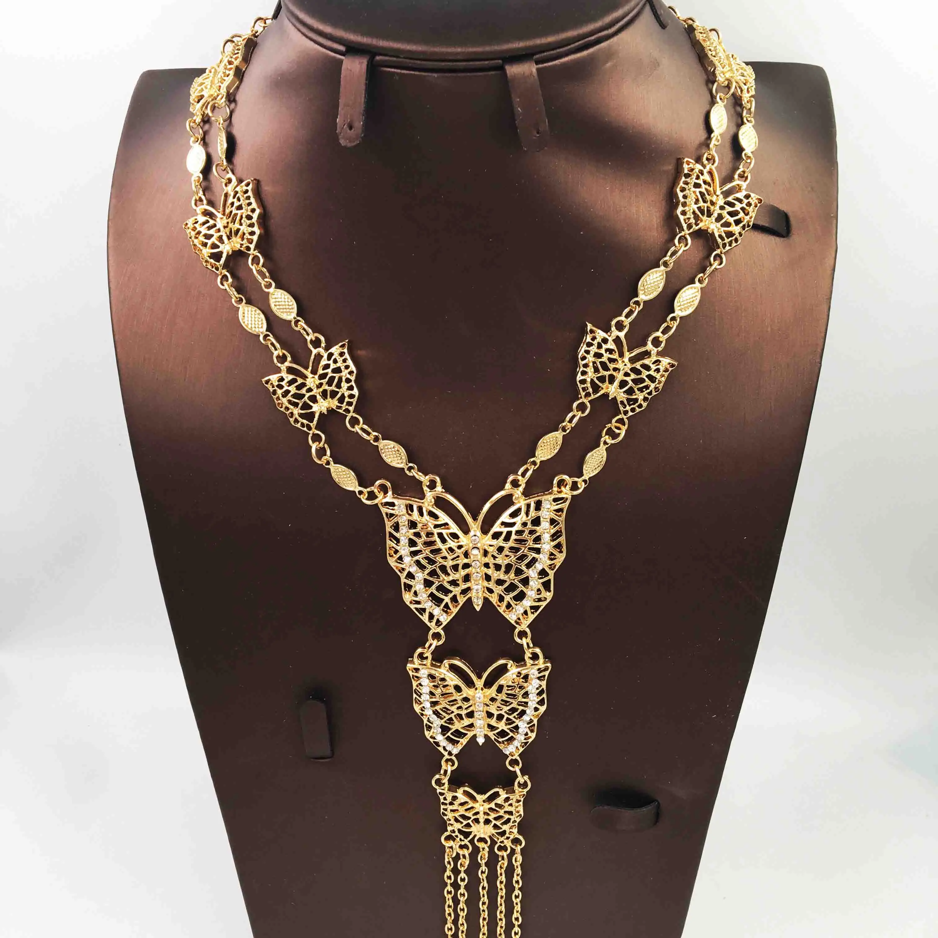 Африканский бисер, ювелирный набор, Дубай, Золотые Ювелирные наборы для женщин, нигерийские Свадебные ювелирные изделия, винтажное массивное ожерелье, набор, серьги