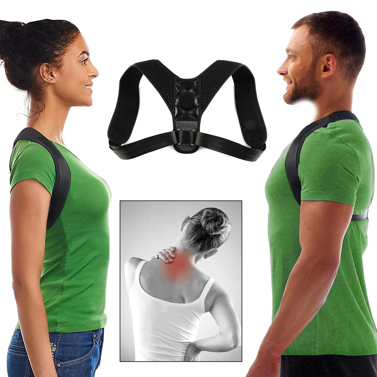 Adjustable Posture Corrector for Women Men - Comfy Strap Shoulder