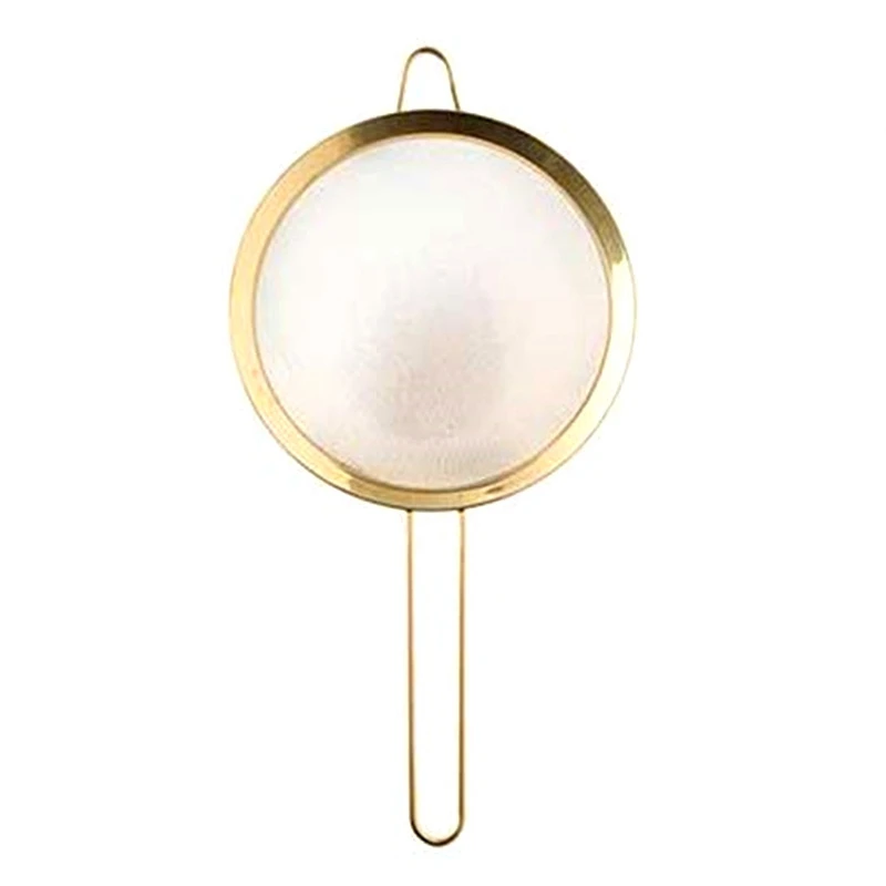 

Stainless Steel Fine Mesh Oil Strainer Golden Flour Sifter Sieve Colanders Flour Coffee Mesh Filter Baking Tools Kitchen Bakewar