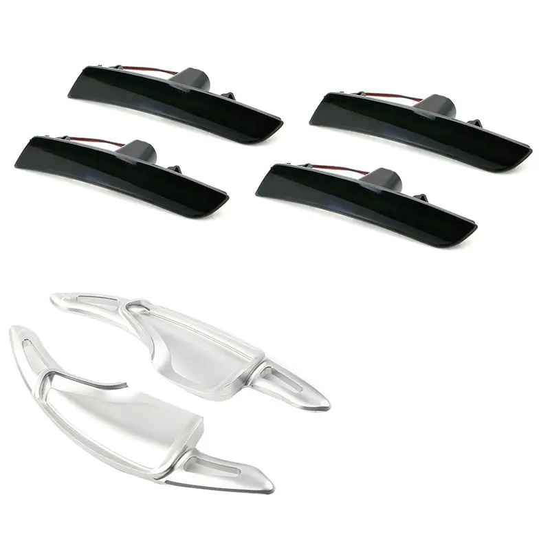 4Pcs Led Front+Rear Bumper Corner Side Marker Light Lamps &amp 2Pcs Aluminum Steering Wheel Paddle Shifter Extension | Автомобили и