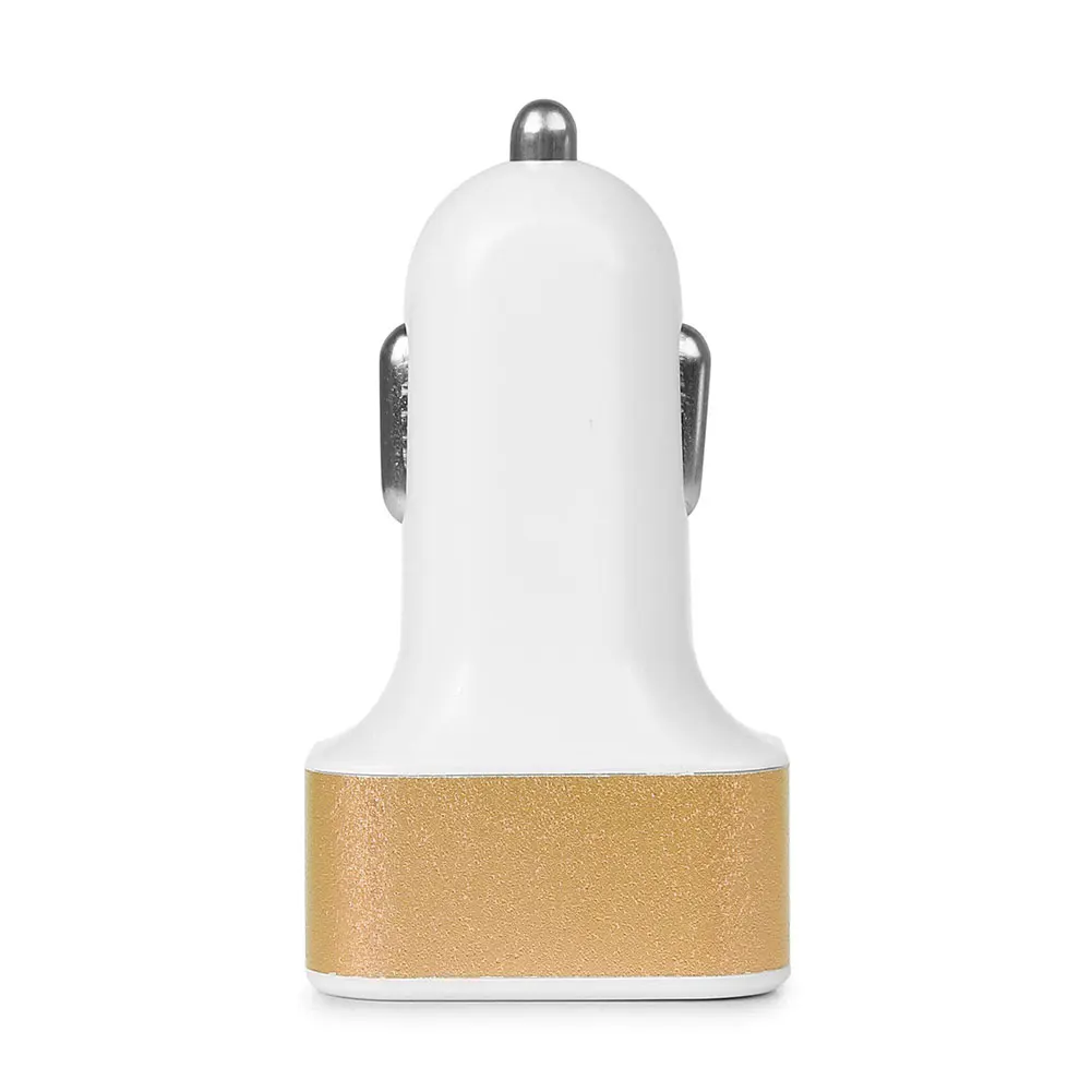 3 порта USB 1A 2A 2.1A 5 Вт автомобильное зарядное устройство мини для смартфона - Название цвета: Gold