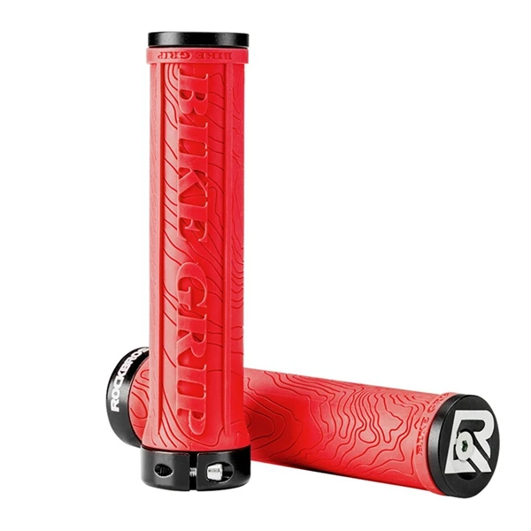 ROCKBROS New 5 Colors Bicycle Grips TPR Rubber MTB Road Bike Handlebar Grips Soft 3D Anti-skid Lock on Handle Bar Cycling Grips - Цвет: Red