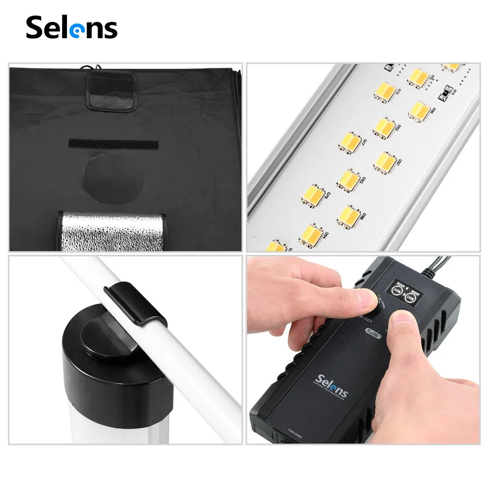 Selens 40/60/80/120cm Photo Studio Lighting Softbox Folding light Box Dimmable Portable Photography Table Shooting Tent Kit