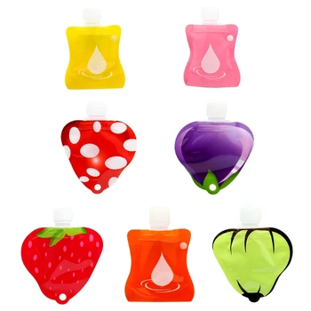 

10Pcs Portable Refillable Empty Bottle Tube Cartoon Fruit Shaped Hand Sanitizer Squeezed Container Lotion Dispenser