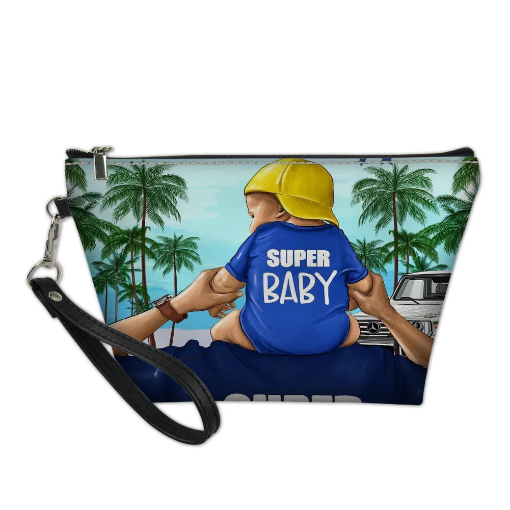 As Picture THIKIN Super Mama and Baby сумка для макияжа с принтом для женщин и девочек косметички Дорожная сумка из искусственной кожи ежедневная Сумка на заказ - Цвет: As Picture