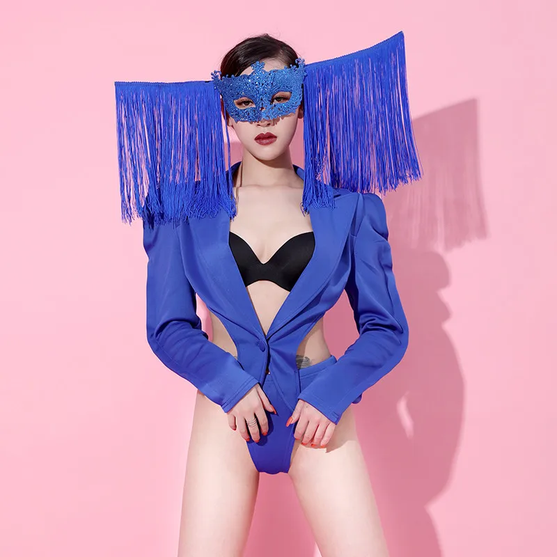 Исполнитель костюмы для танцев на шесте Пикантные DS певица костюм Hollow Out