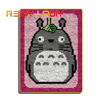 

Latch Hook Rug Kit Crocheting Carpet Rug Dragon Cat Acrylic Yarn Pre-Printed Color Canvas Cushion Mat DIY Crochet Tapestry Craft