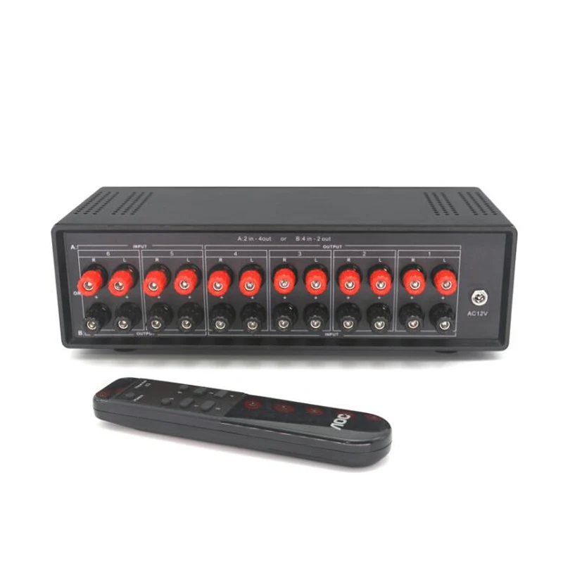 4 Input 2 Output 2 Input 4 Output High Power Amplifier Speaker Switcher Signal Switch Selector Splitter With Remote Control