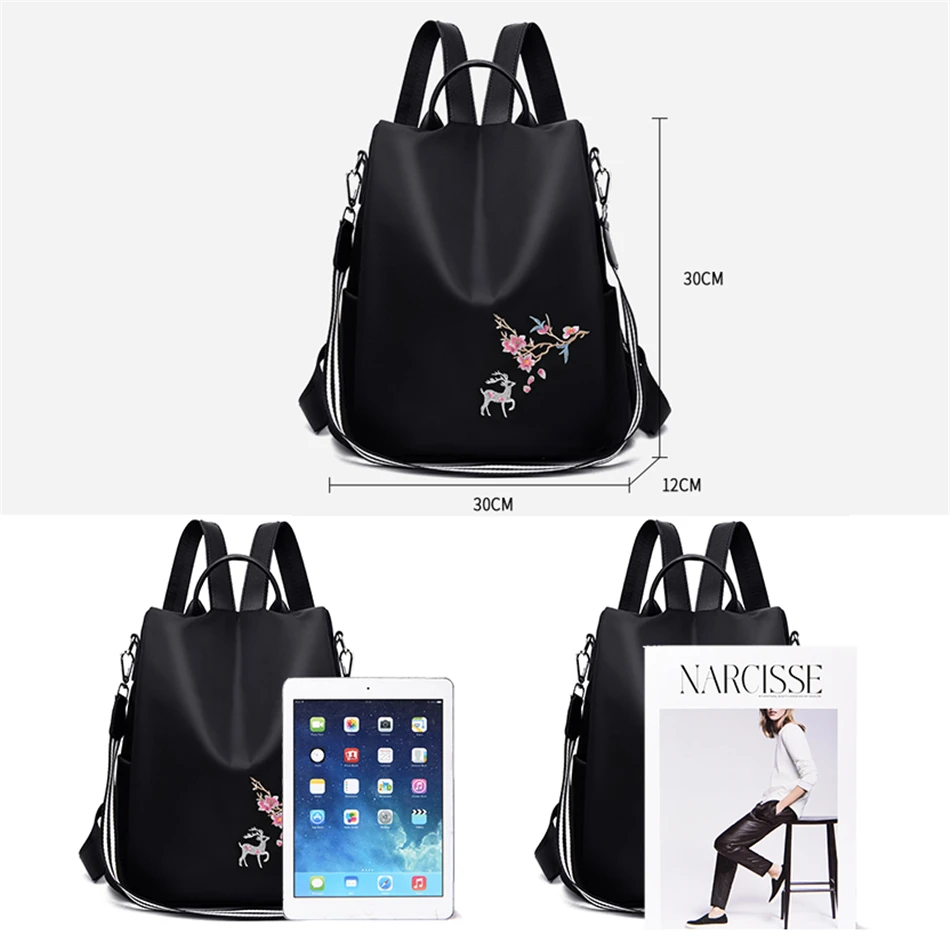 Элегантный женский рюкзак с вышивкой оленя Sika Mochila Feminina 3 в 1 светильник школьная