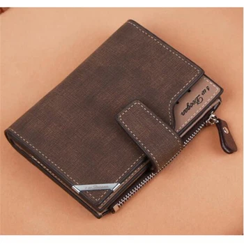 

Men's Short Wallets Contact's Coin Purse Vintage Multifunction Short drivers license Wallet Card Holder Zipper Hasp Men Wallet