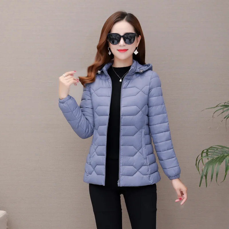 

A Generation of Fat Cotton-padded Clothes Women's Short 2019 Autumn And Winter New Style Hooded Light Cotton-padded Jacket Women