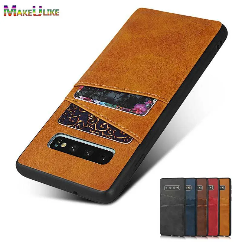 

PU Leather Back Case For Samsung Galaxy S10 Plus S10e S10Plus Cover 2 Card Slot Phone Bag Cases
