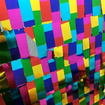 

1Y/Lot High quality large sequins fabric rectangular square sequins fabric background decorative beads sequins fabric