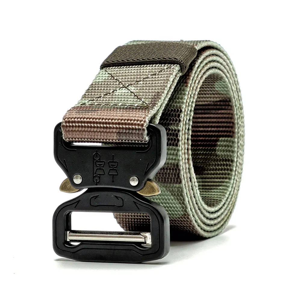 Прочный охотничий Регулируемый тренировочный ремень, поясные ремни, военная техника, наружный Полосатый Узор, 7 цветов, тактический ремень