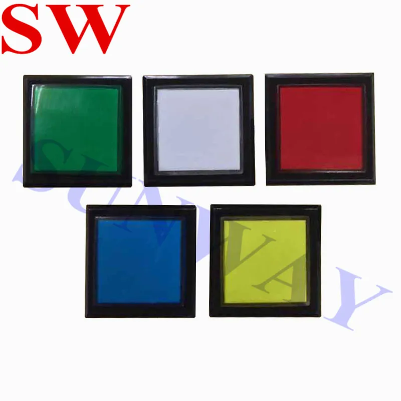 

5PCS/Lot 44mm*44mm 5 colors LED Illuminated Arcade Button/12V Square Push Button with Micro Switch for Jamma DIY arcade Kits