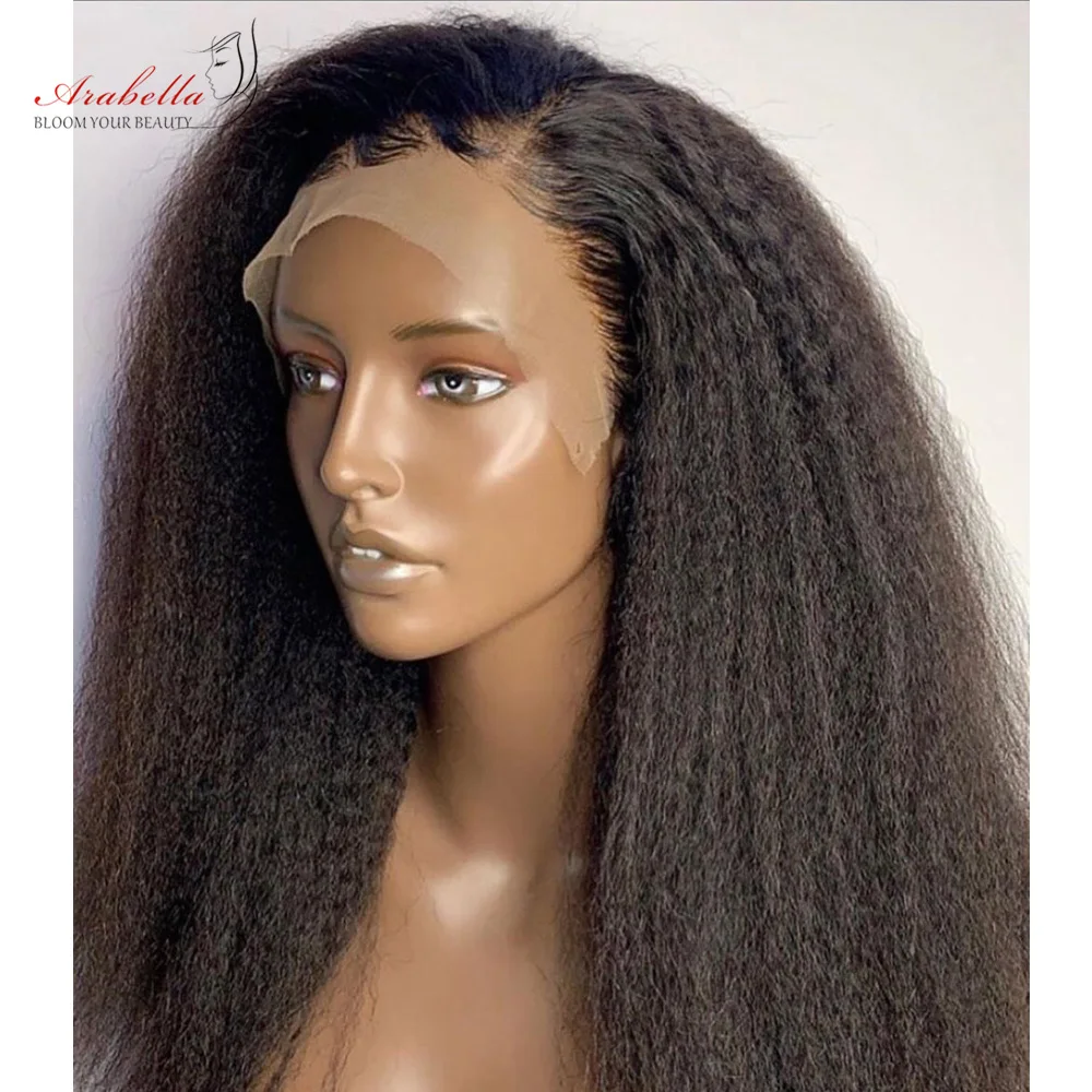 Kinky Straight Wig 13X4 Lace Front Human Hair Wigs With Baby Hair Arabella Remy Hair Pre Plucked Yaki Straight Lace Front Wig