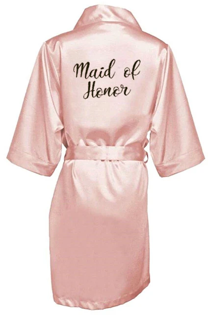 Розового цвета и цвета шампанского халат атласный Атласный халат для женщин пижамы для невест свадебный подарок подружке невесты мать сестра невесты халат жениха - Цвет: As the photo show