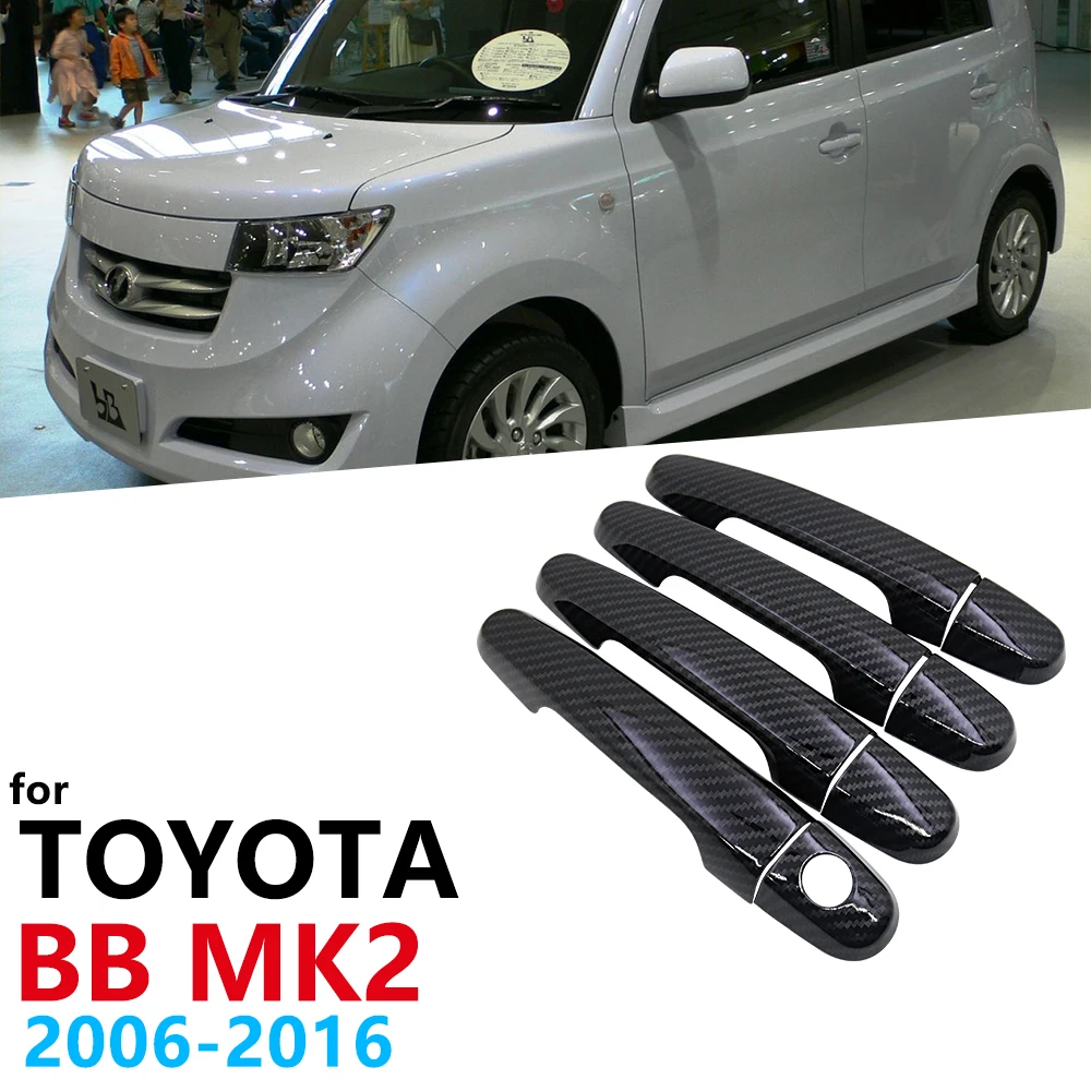 Black Color Carbon Fiber Door Handles Cover Trim Set for Toyota bB