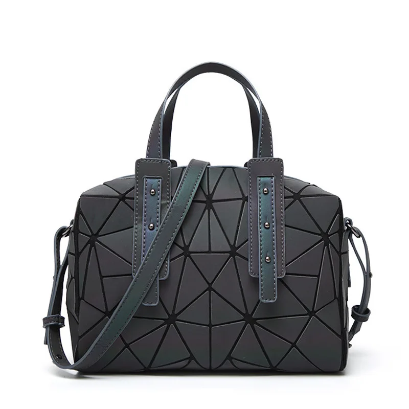 

New Style Lady Bag Geometry Rhombus Chaos Triangular Night Light Bag Boston Handbag Single-shoulder Crossbody Bag a Generation o
