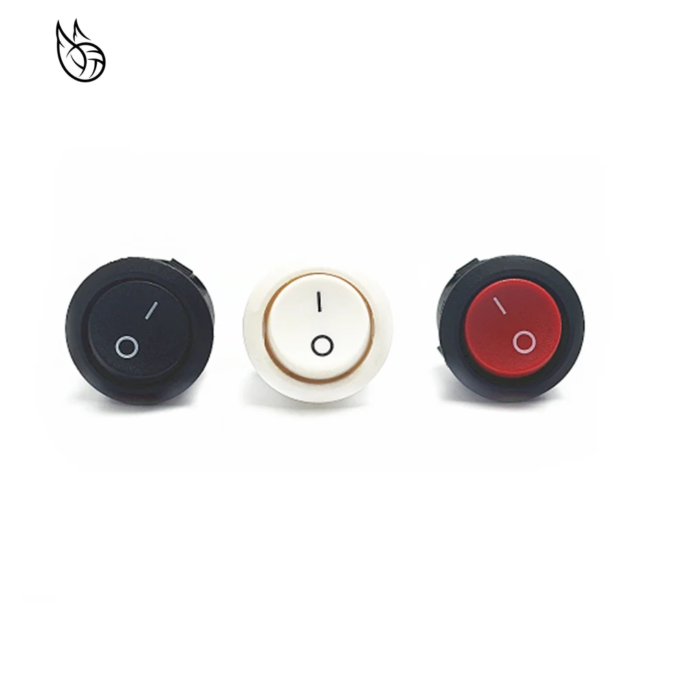 10 шт. красный черный белый Вкл/Выкл круглый Кулисный тумблер 6A/250VAC 10A 125VAC