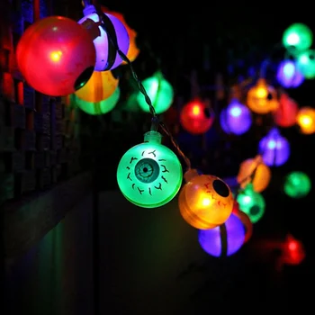 

Halloween Eyeball String Light 10 LED Battery Powered Ghost Eyes Ball Lights For Party Backyard Bistro Pergola Cafe Decoration