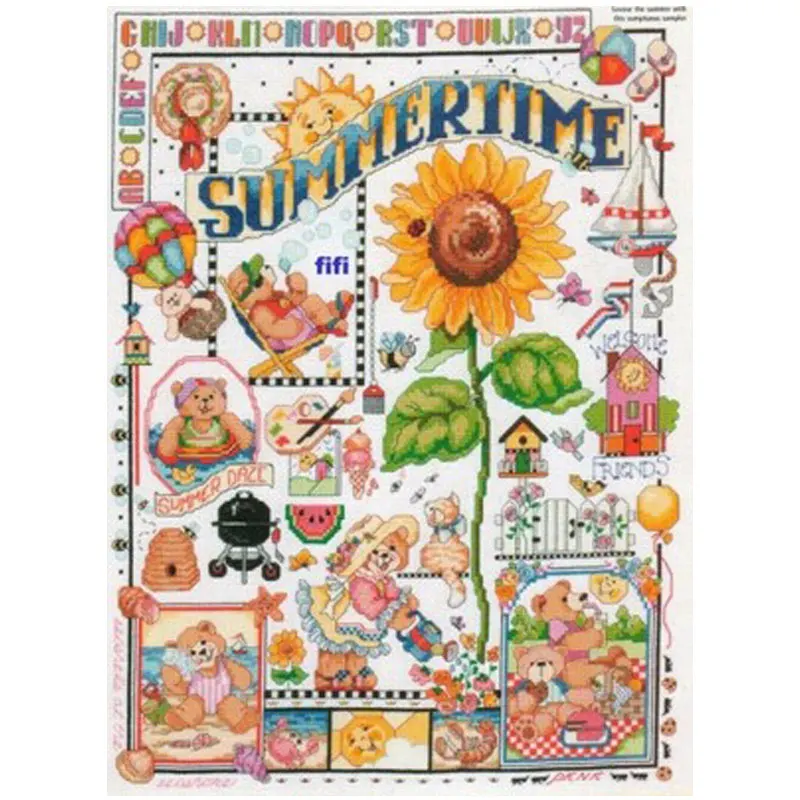 

Summer garden patterns Counted Cross Stitch 11CT 14CT DIY Chinese Cross Stitch Kits Embroidery Needlework Sets home decor