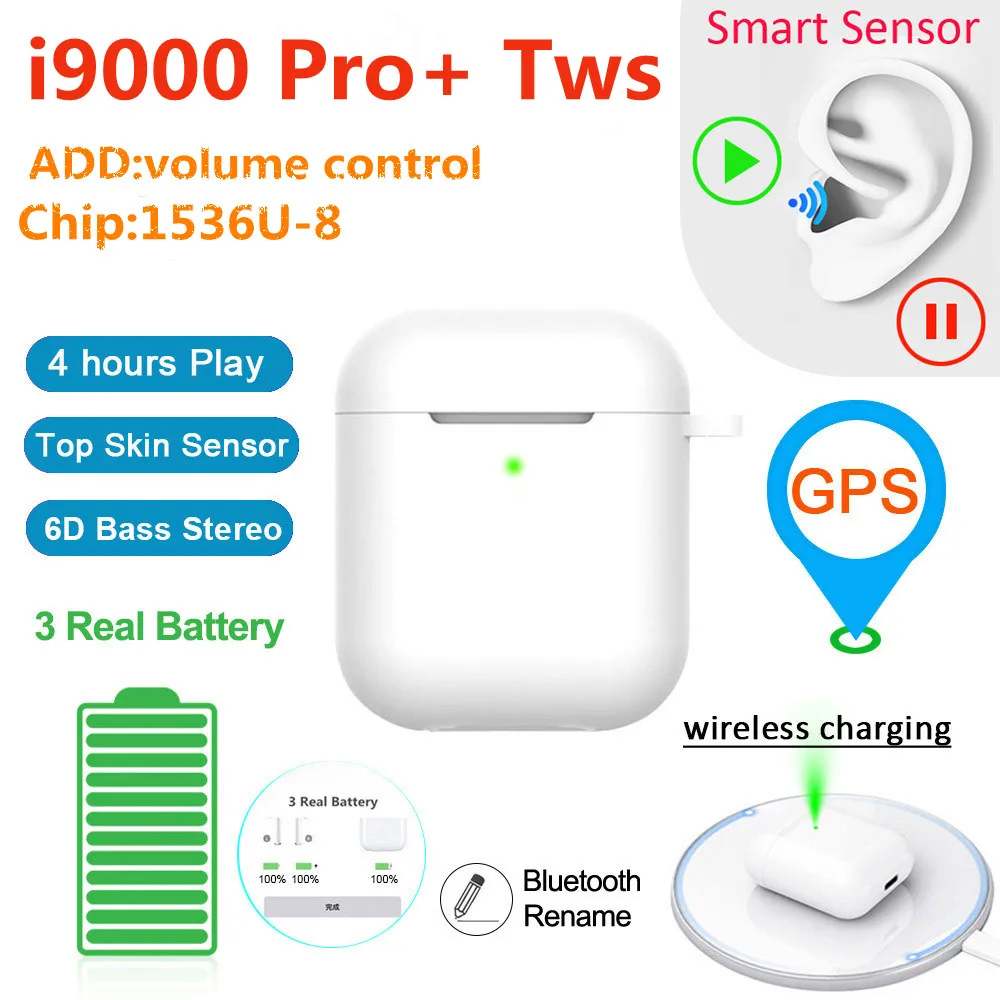 

New Original i9000 Pro TWS 1:1 Bluetooth Earphone Mini Wireless Sport Headset in ear phones Stereo Earbuds elari PK Aire 2 i9s