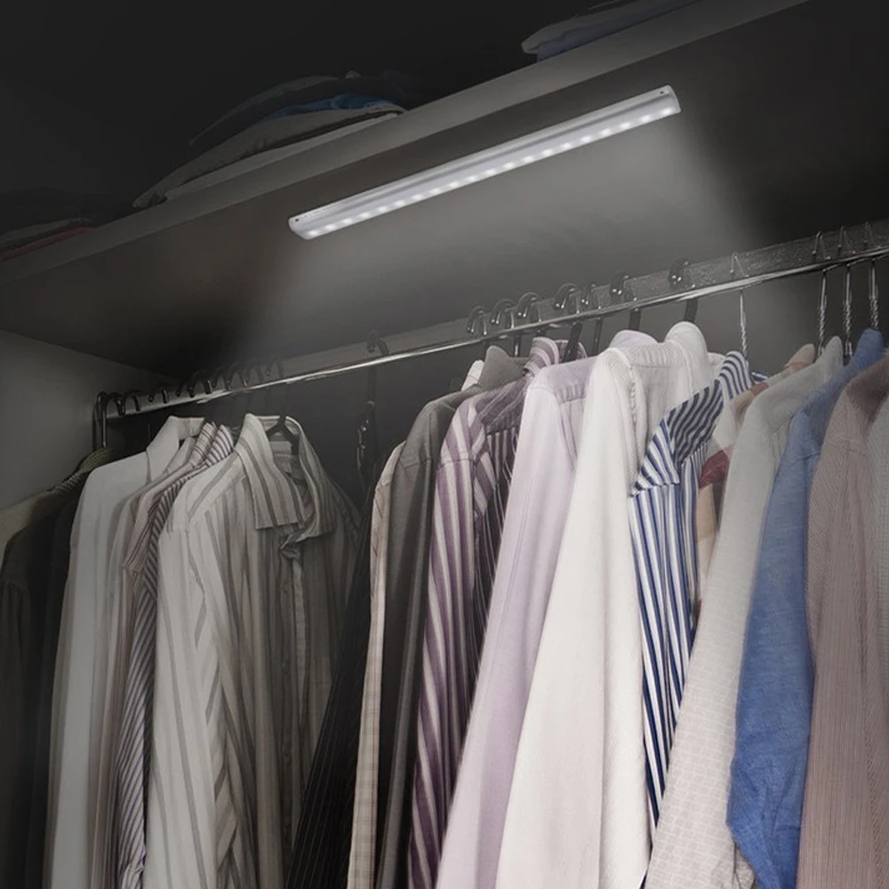 Wireless LED Under Cabinet Light PIR Motion Sensor Closet Lamp 10LEDs for Wardrobe Cupboard Kitchen Lighting Led Night Light 8