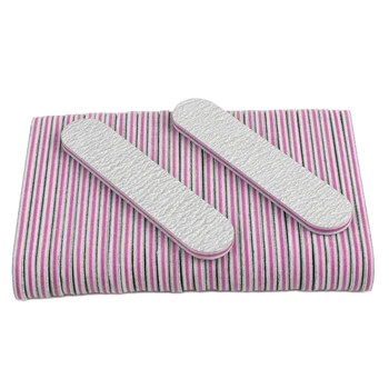 200 개/몫 그레이 미니 네일 아트 파일 100/180 스트레이트 버퍼 블록 파일 매니큐어 그라인딩 연마 샌딩 트리머 도구