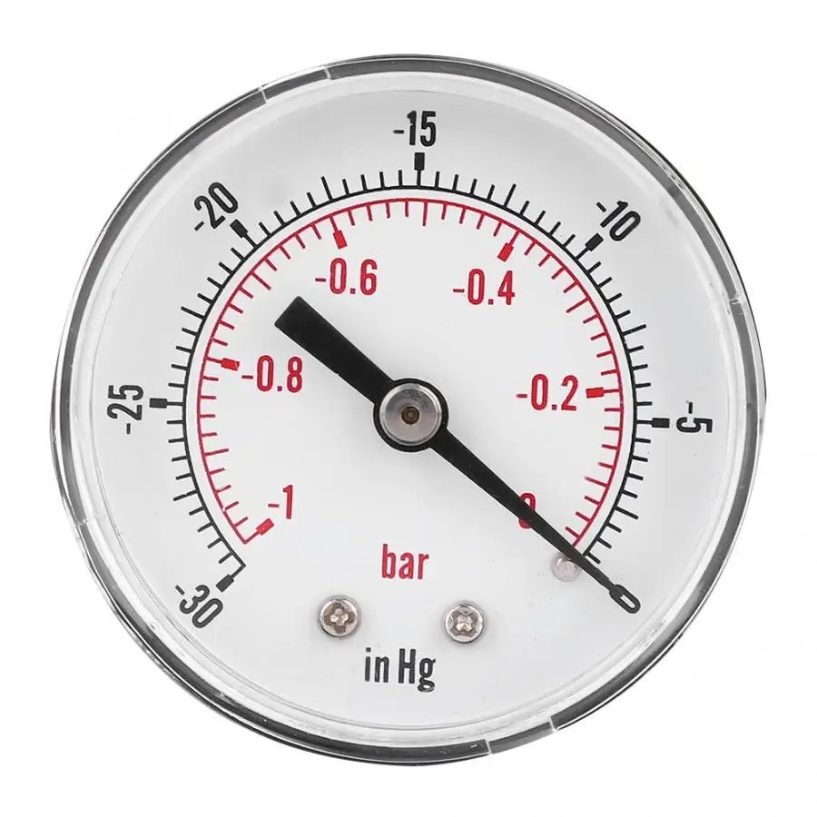 Вакуумный датчик 50 мм 1/8 BSPT обратное соединение 1 0Bar 30 0inHg цифровой измеритель