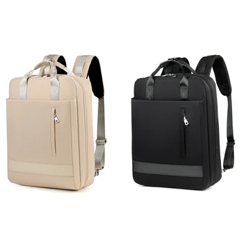 

2Pcs Women Usb Charging Laptop Backpack for Teenage Students Girls School Backpack Bag Female Backpacks - Beige & Black
