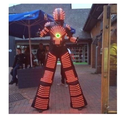 LED Robot Costume RGB change color Night Clubs Party Clothing Light suits suit Kryoman david robot dance wear |