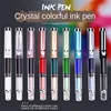 High quality 3008 Piston Transparent  Fountain Pen Set EF/F Silver/GoldenTrim Ink Gift Pen for Office Business School 1